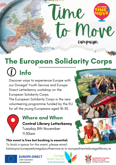 Time to Move- discover ways to experience Europe with Donegal Youth Service and Europe Direct Letterkenny image